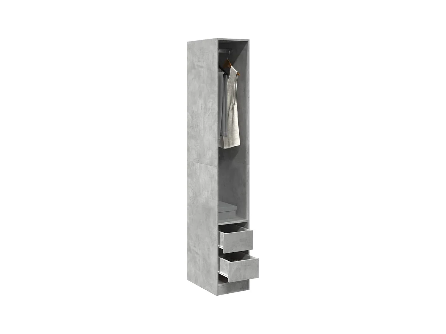 Garde-robe gris béton 30x50x200 cm bois d'ingénierie