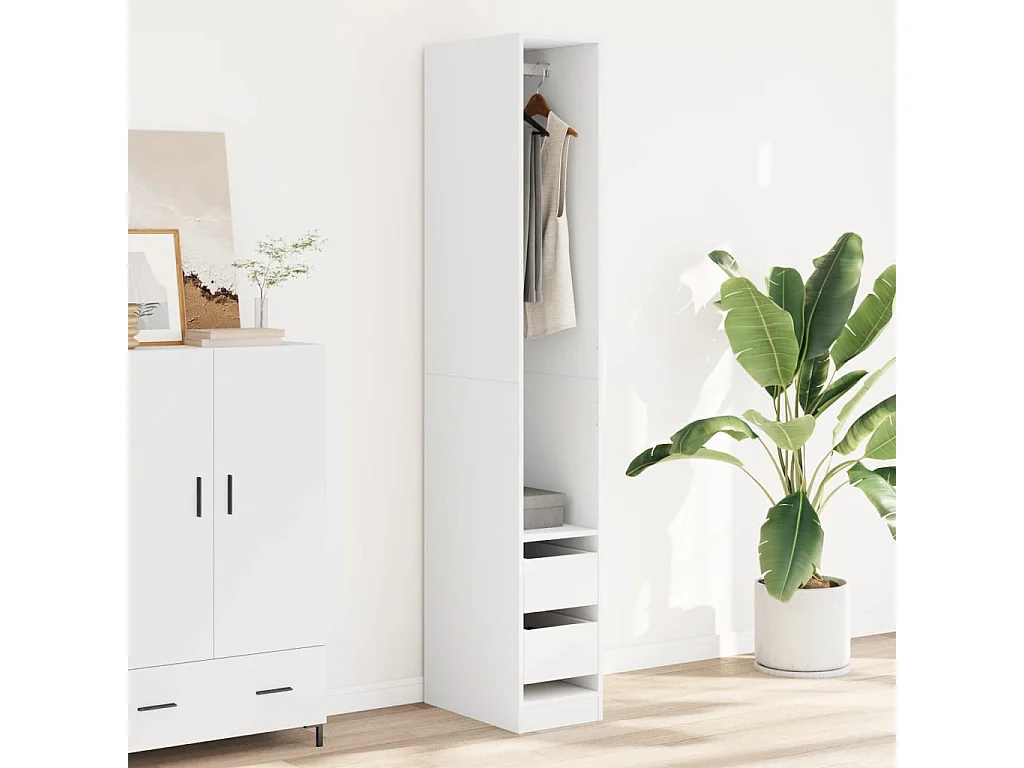 Kleiderschrank Weiß 30x50x200 cm Holzwerkstoff