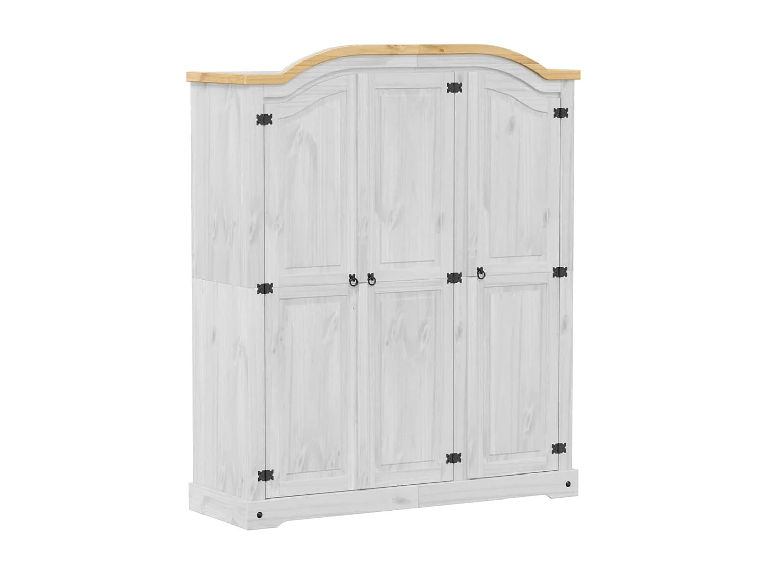 Armário Corona branco 151,5x52x186 cm madeira maciça de pinho