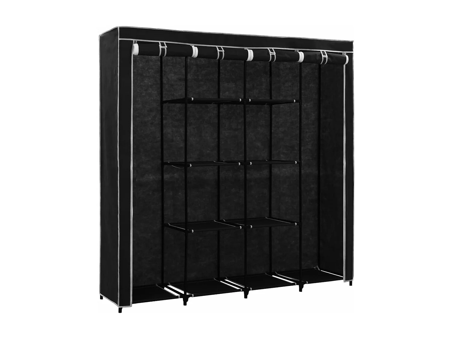 Armadio con 4 scomparti Nero 175x45x170 cm