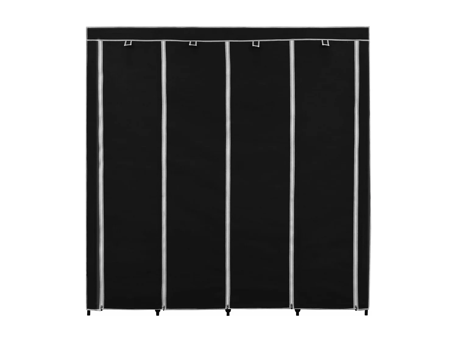 Armadio con 4 scomparti Nero 175x45x170 cm