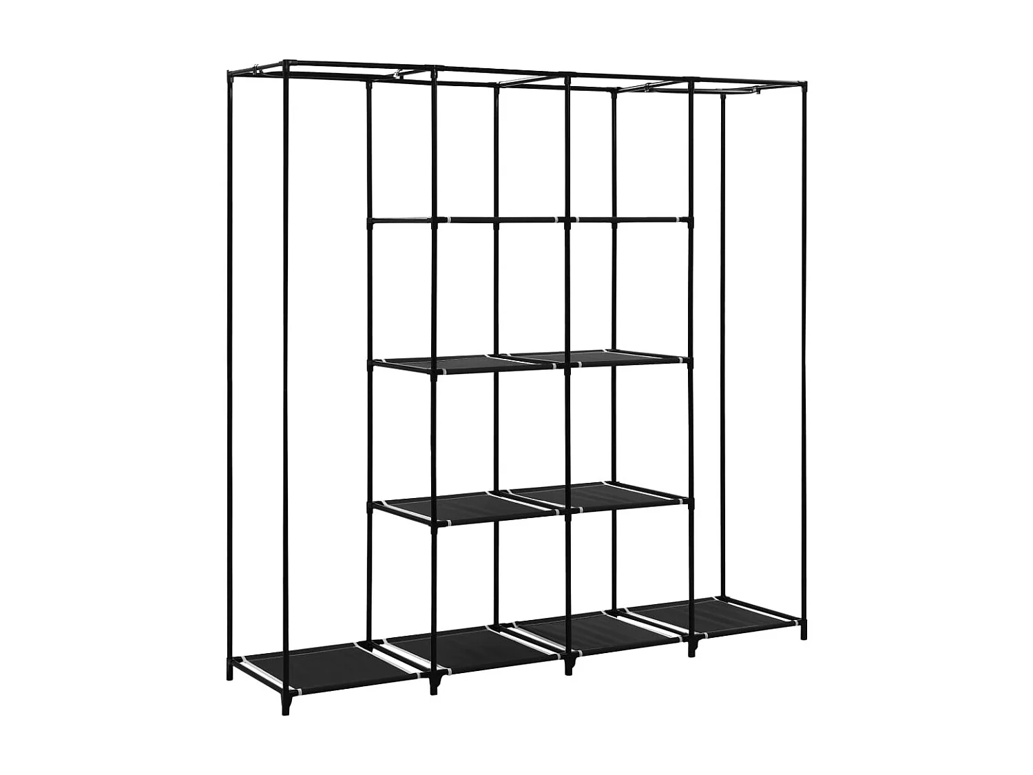 Armadio con 4 scomparti Nero 175x45x170 cm