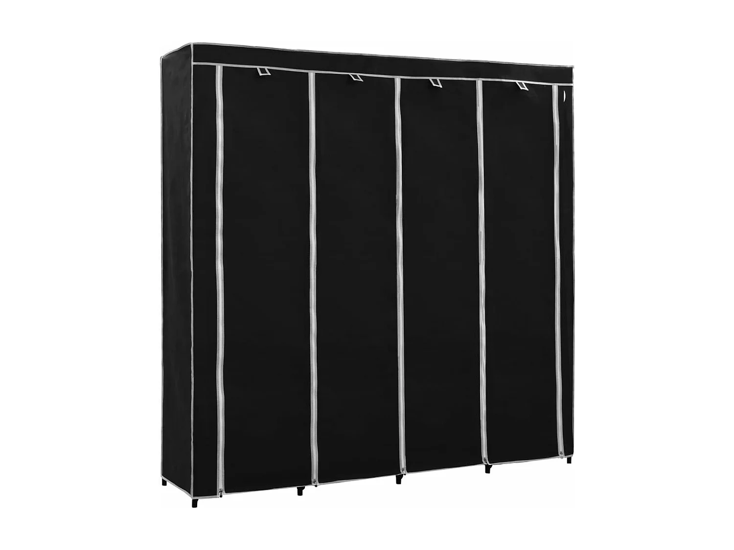 Garde-robe avec 4 compartiments Noir 175x45x170 cm