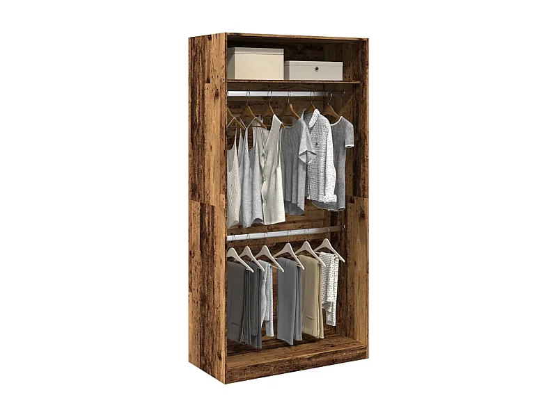 Garde-robe vieux bois 100x50x200 cm bois d'ingénierie