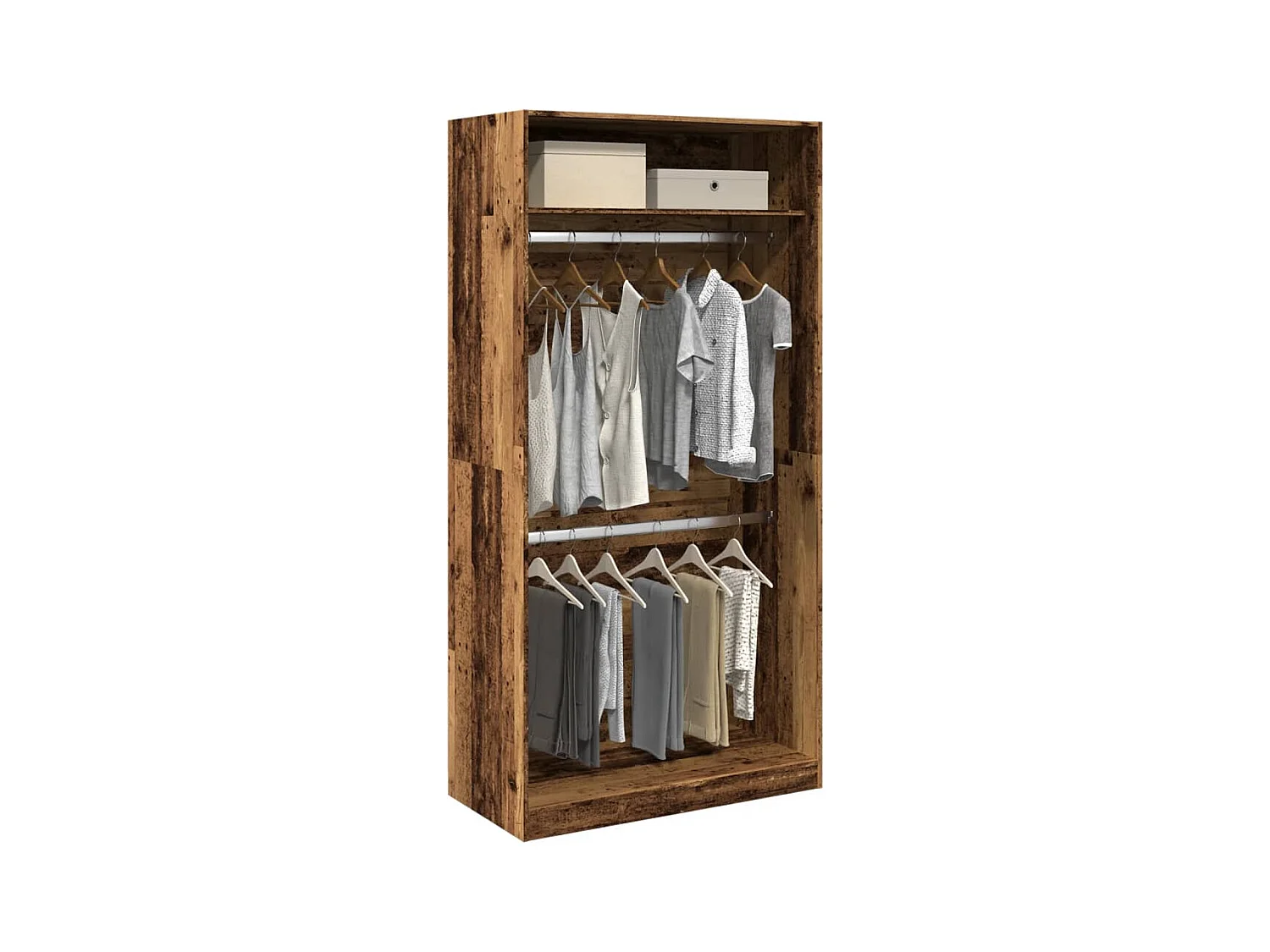 Garde-robe vieux bois 100x50x200 cm bois d'ingénierie