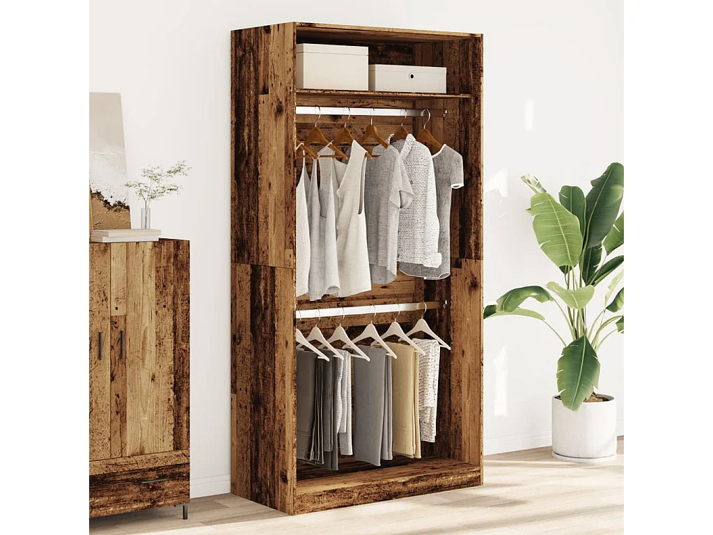 Garde-robe vieux bois 100x50x200 cm bois d'ingénierie