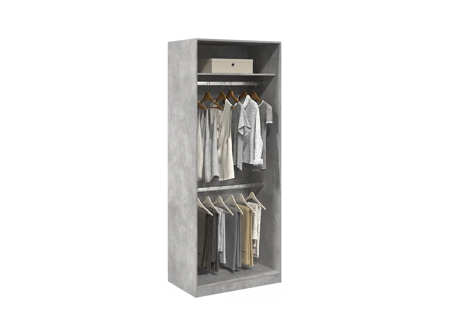 Garde-robe gris béton 80x50x200 cm bois d'ingénierie