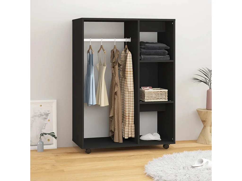 Armadio Nero 80x40x110 cm MDF