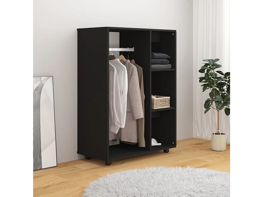 Garde-robe Noir 80x40x110 cm Bois d’ingénierie