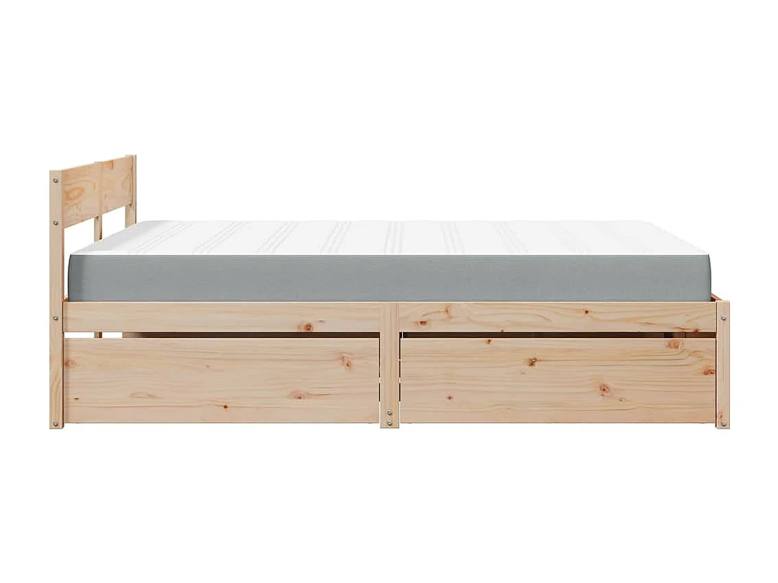 Cama com gavetas e colchão 160x200 cm pinho maciço