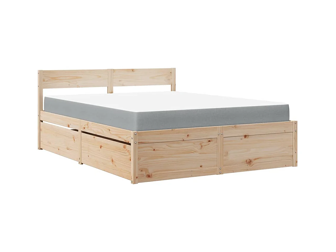 Bed met lades en matras massief grenenhout 160x200 cm