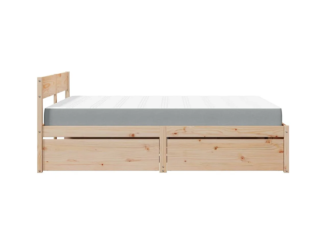 Bed met lades en matras massief grenenhout 160x200 cm