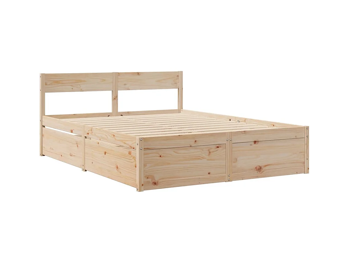 Bed met lades en matras massief grenenhout 160x200 cm