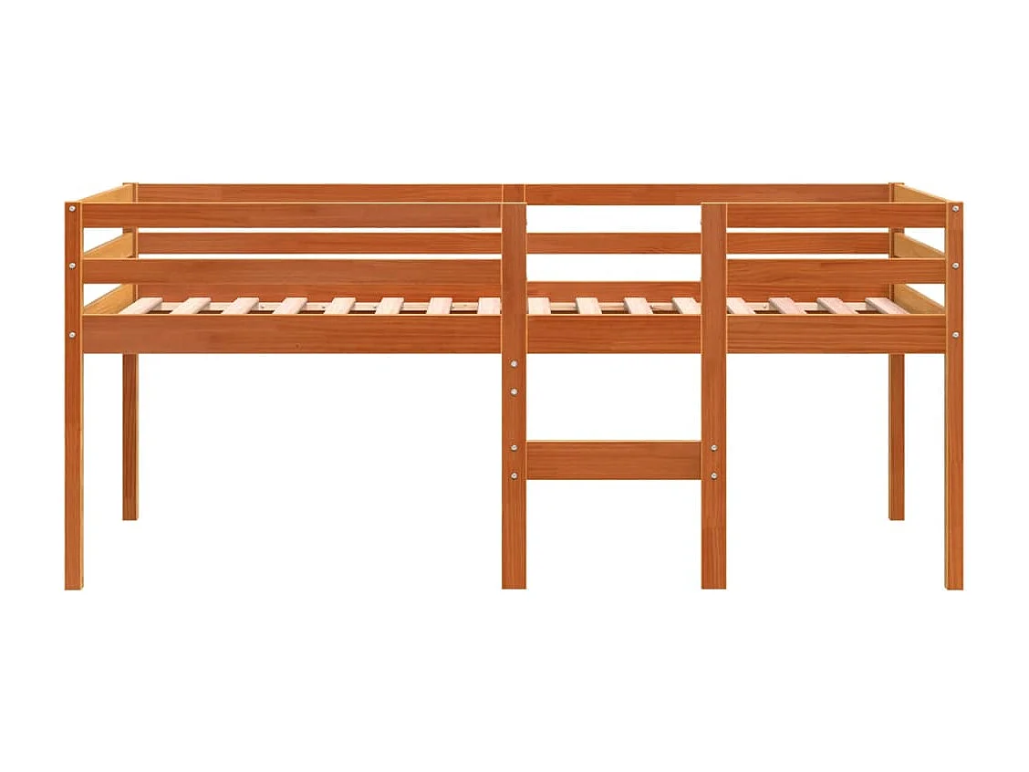 Lit haut sans matelas cire marron 90x190 cm bois massif