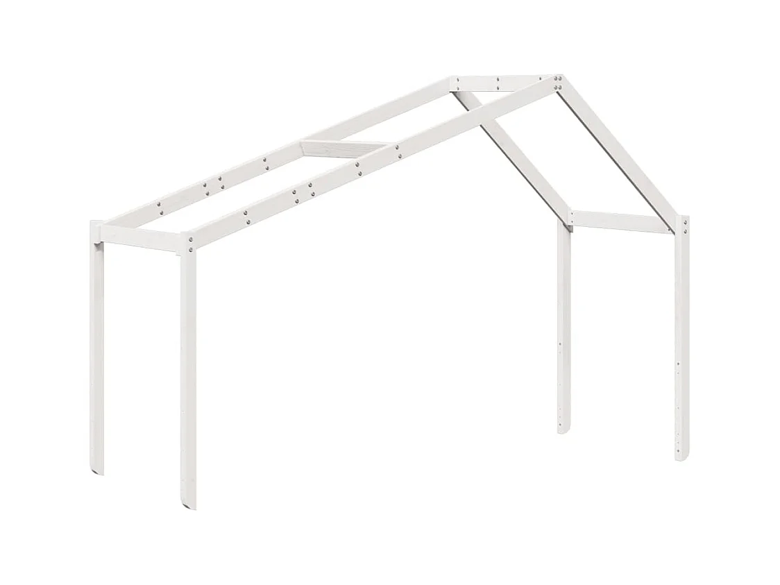 Lit haut sans matelas blanc 90x200 cm bois de pin massif