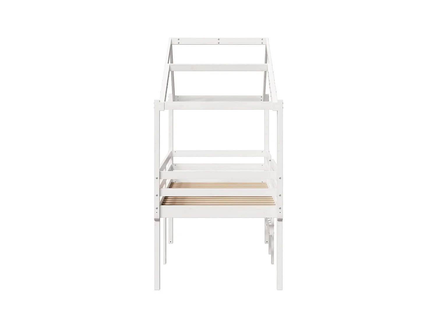 Lit haut sans matelas blanc 90x200 cm bois de pin massif