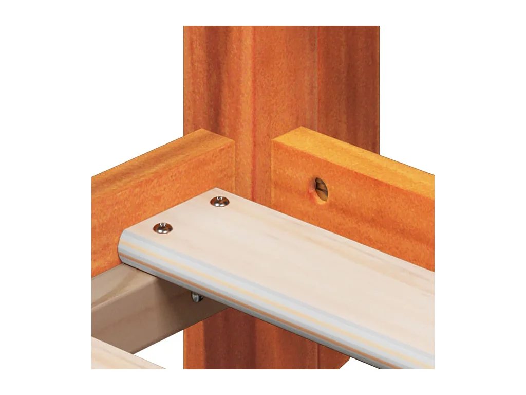 Lit haut sans matelas cire marron 90x190 cm bois de pin massif