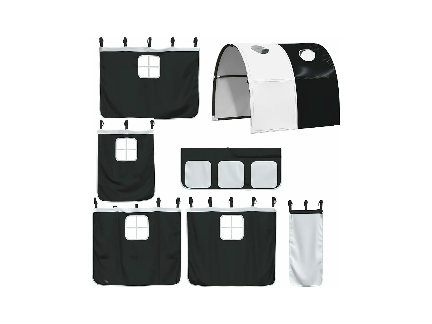 Lit mezzanine enfants avec tunnel sans matelas 90x190 cm