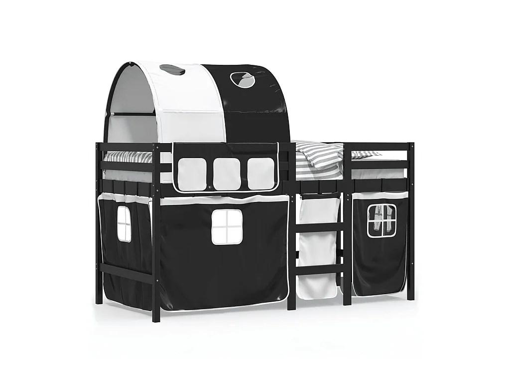 Lit mezzanine enfants avec tunnel sans matelas 90x190 cm