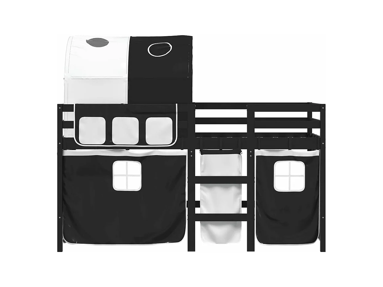 Lit mezzanine enfants avec tunnel sans matelas 90x190 cm