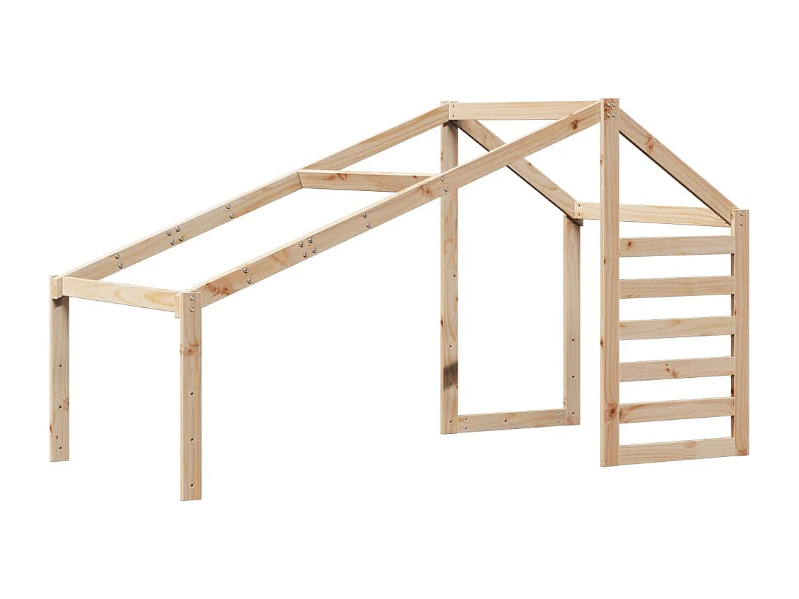 Hochbett mit Dach 90x190 cm Massivholz Kiefer