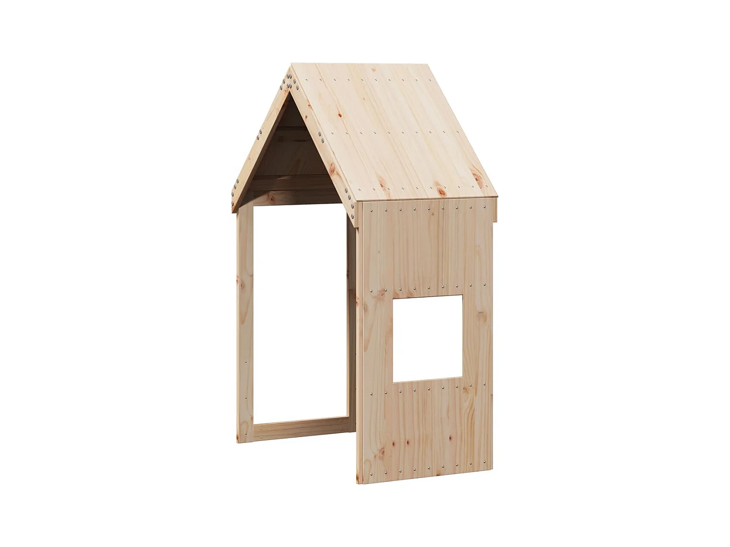 Hoogslaper met dak massief grenenhout wasbruin 75x190 cm