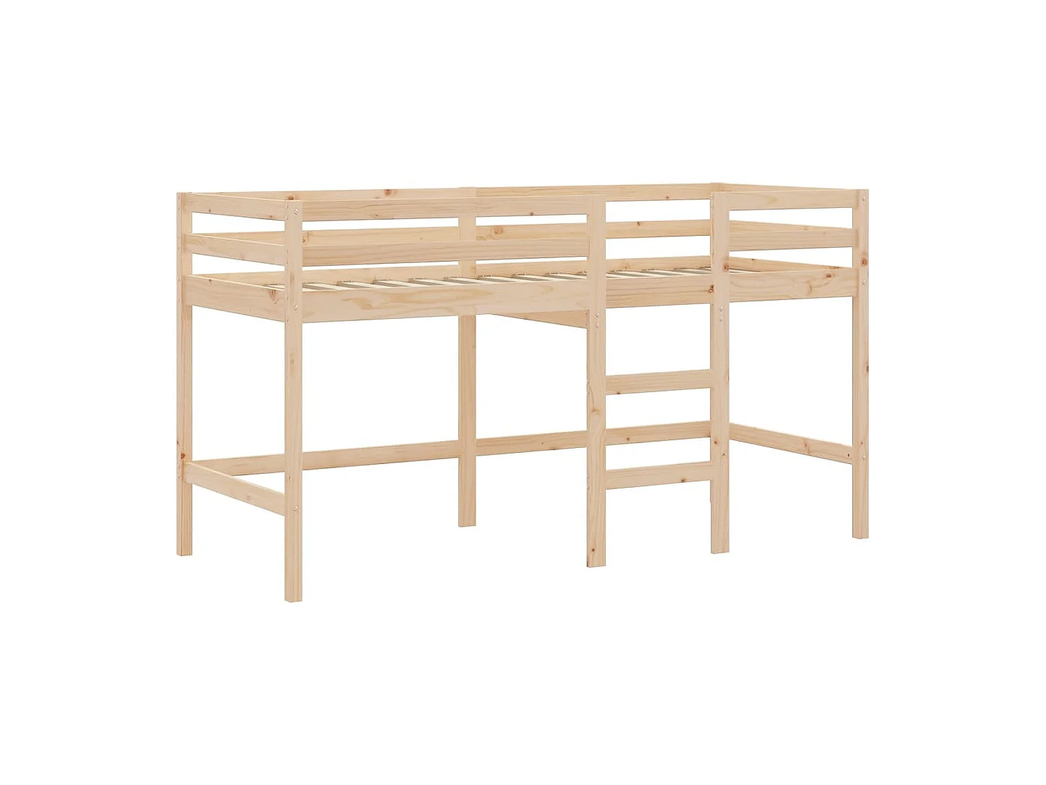 Lit mezzanine enfants avec tunnel sans matelas 90x190 cm