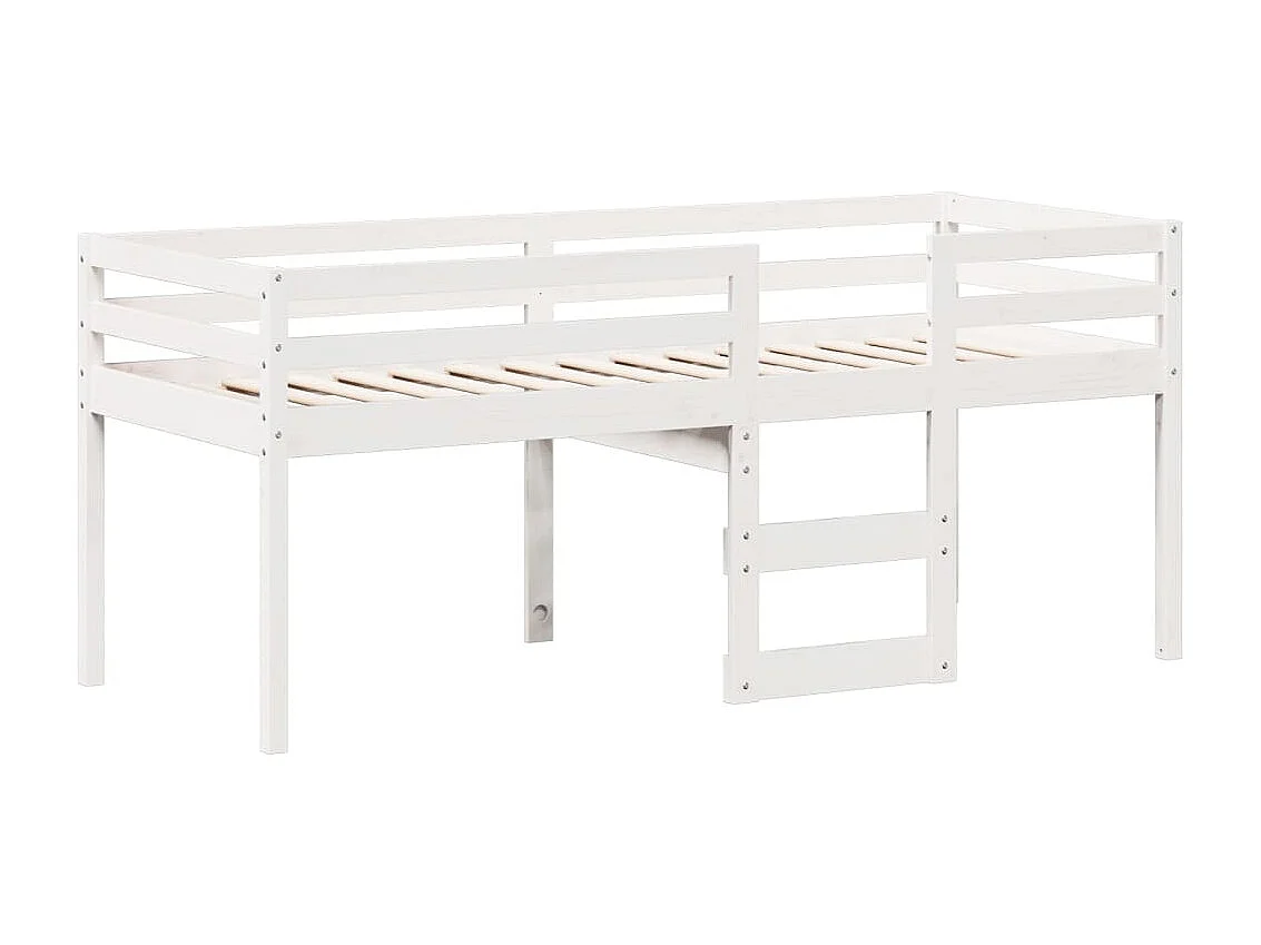 Lit haut sans matelas blanc 80x200 cm bois de pin massif