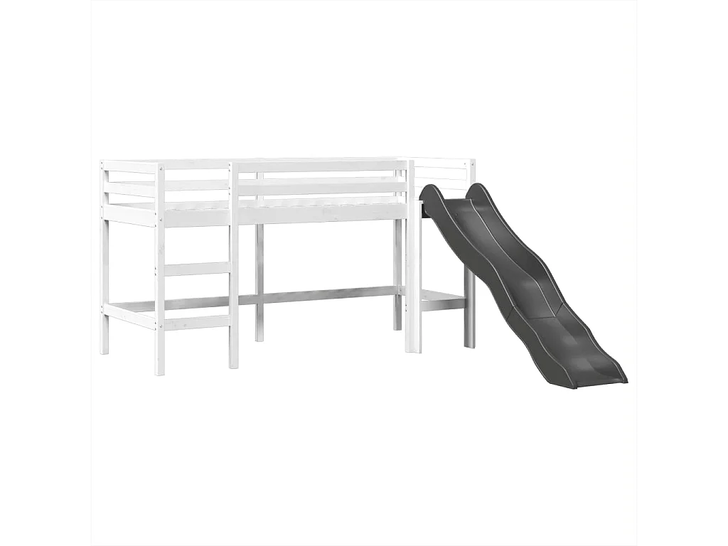 Kinderhochbett mit Turm Blau 80x200 cm Massivholz Kiefer