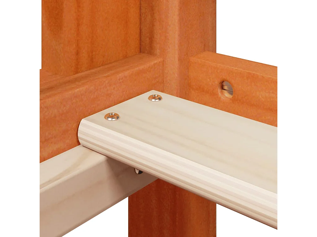 Letto a Soppalco con Tetto Cera 80x200 cm in Legno di Pino