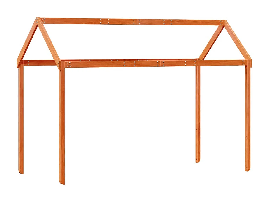 Lit haut sans matelas cire marron 80x200 cm bois de pin massif