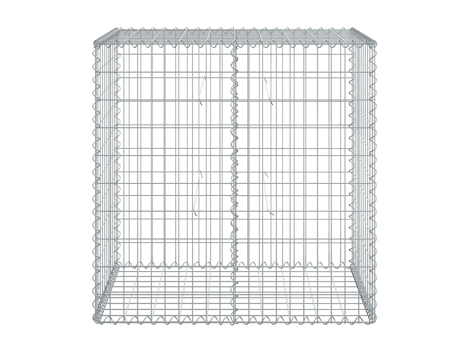 Cesto Gabbione con Copertura 100x50x100 cm in Ferro Zincato