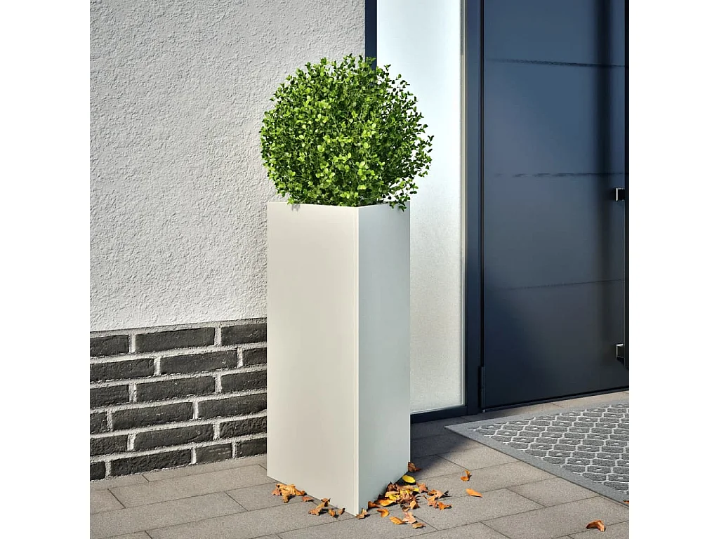 Jardinière blanc triangulaire 40x34,5x70 cm acier