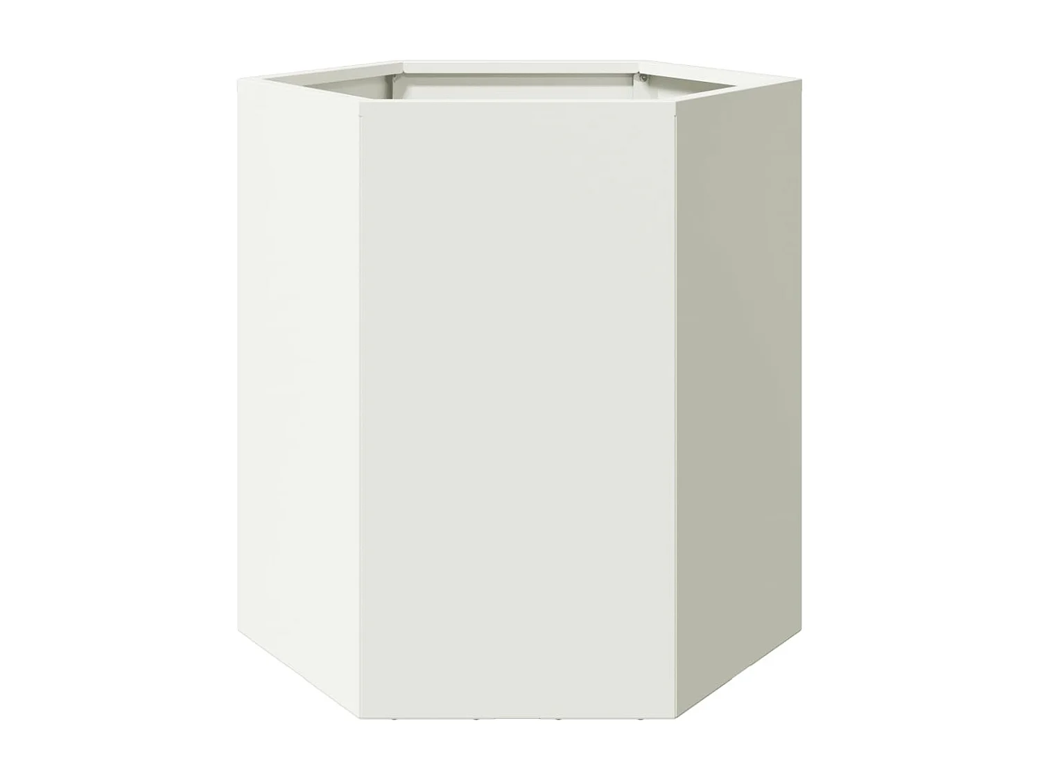 Vaso/floreira de jardim 2 pcs hexagonal 46x40x45 cm aço branco