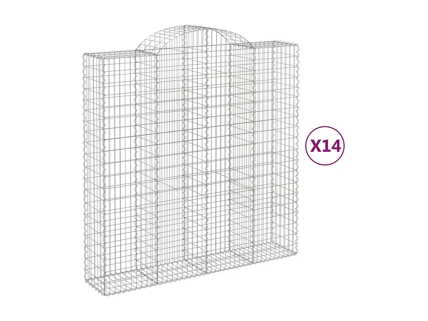 Paniers à gabions arqués 14 pcs 200x50x200/220 cm Fer galvanisé