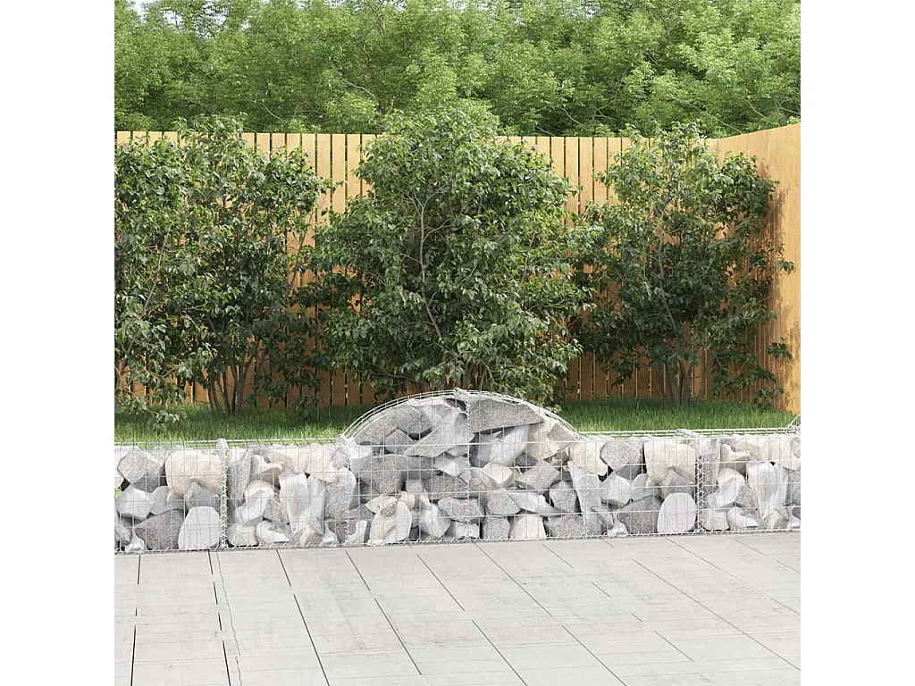 Paniers à gabions arqués 18 pcs 200x30x40/60 cm Fer galvanisé