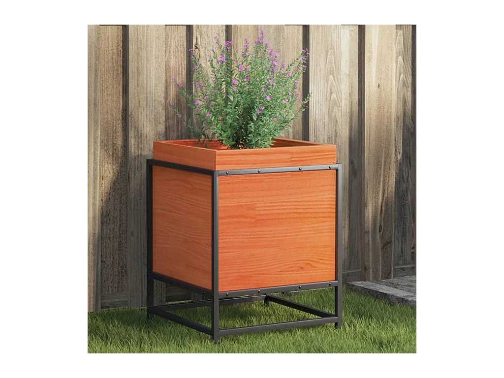Plantenbak 40x40x50 cm massief grenenhout wasbruin