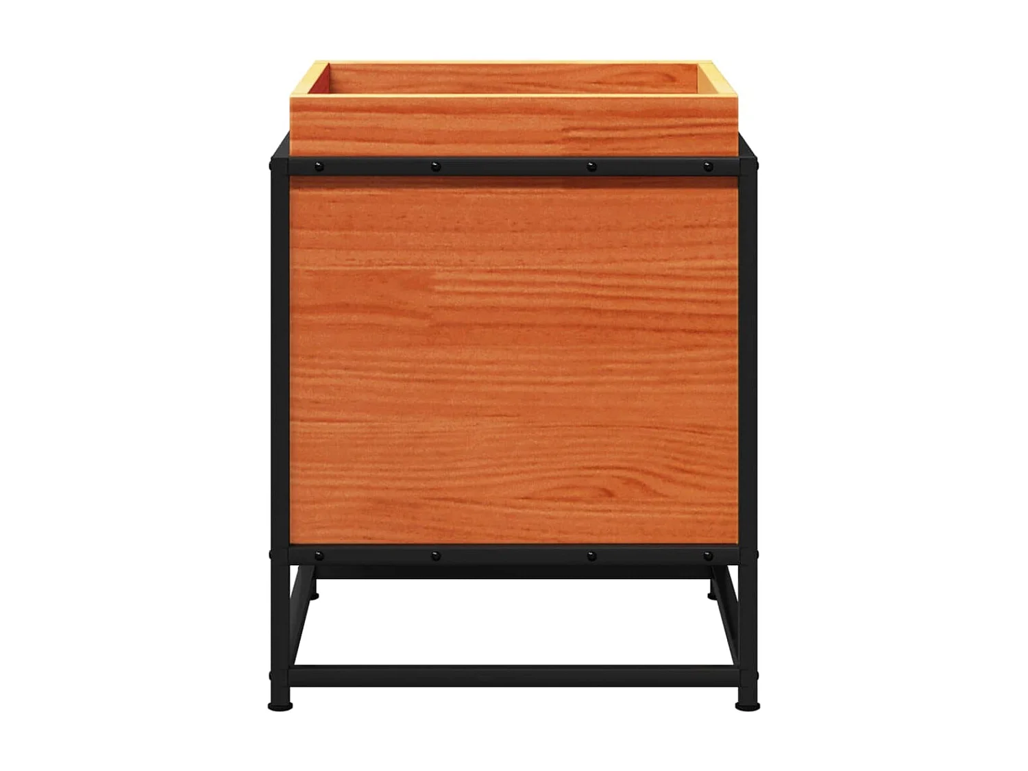 Jardinière cire marron 40x40x50 cm bois de pin massif