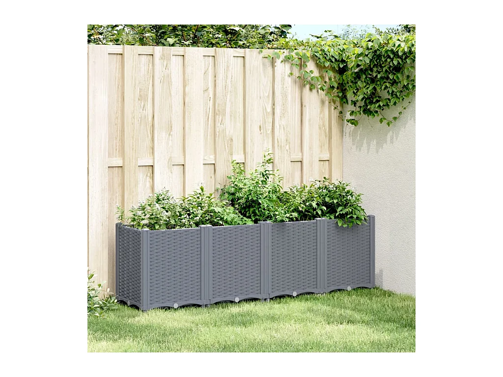 Jardinière bleu gris 160x40x53 cm PP