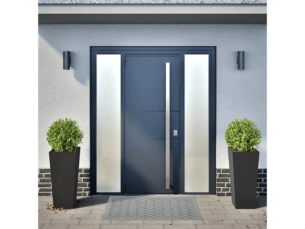 Fioriere da Giardino 2 pz Nere 35x35x75 cm in Acciaio