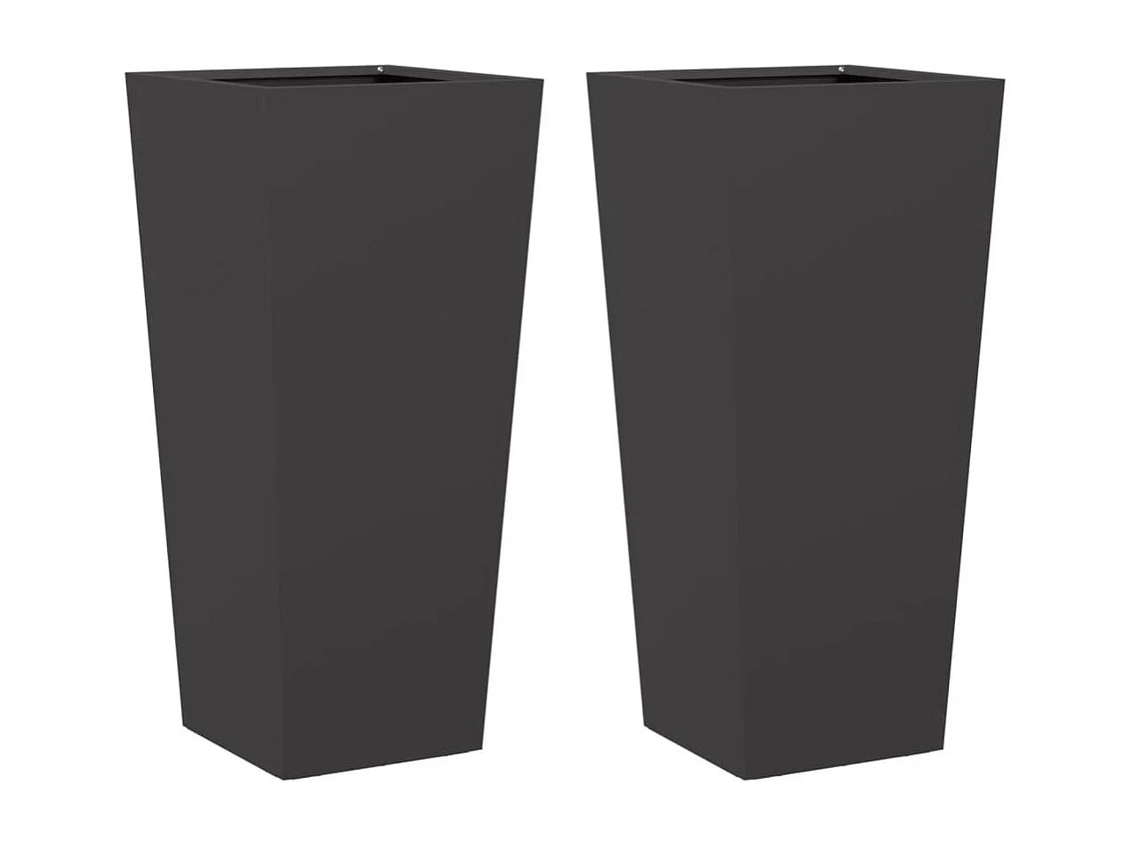 Jardinières 2 pcs noir 35x35x75 cm acier