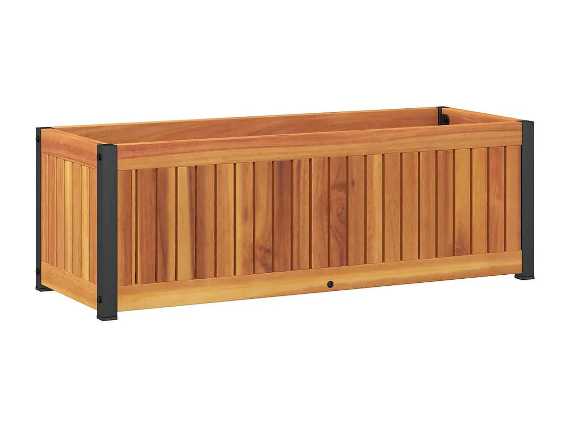 Fioriera da Giardino 80x30x27,5 cm in Legno Massello di Acacia