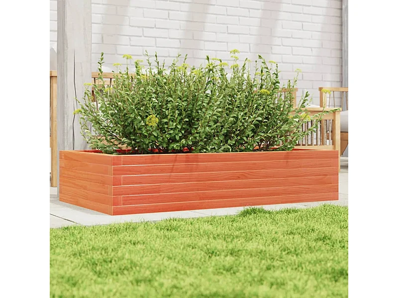 Vaso/floreira de jardim 110x60x23 cm pinho maciço castanho-mel