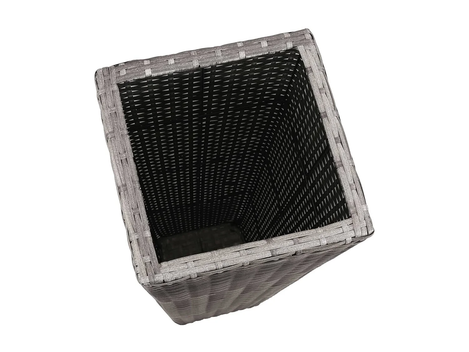 Lits surélevés de jardin 3 pcs Résine tressée Gris