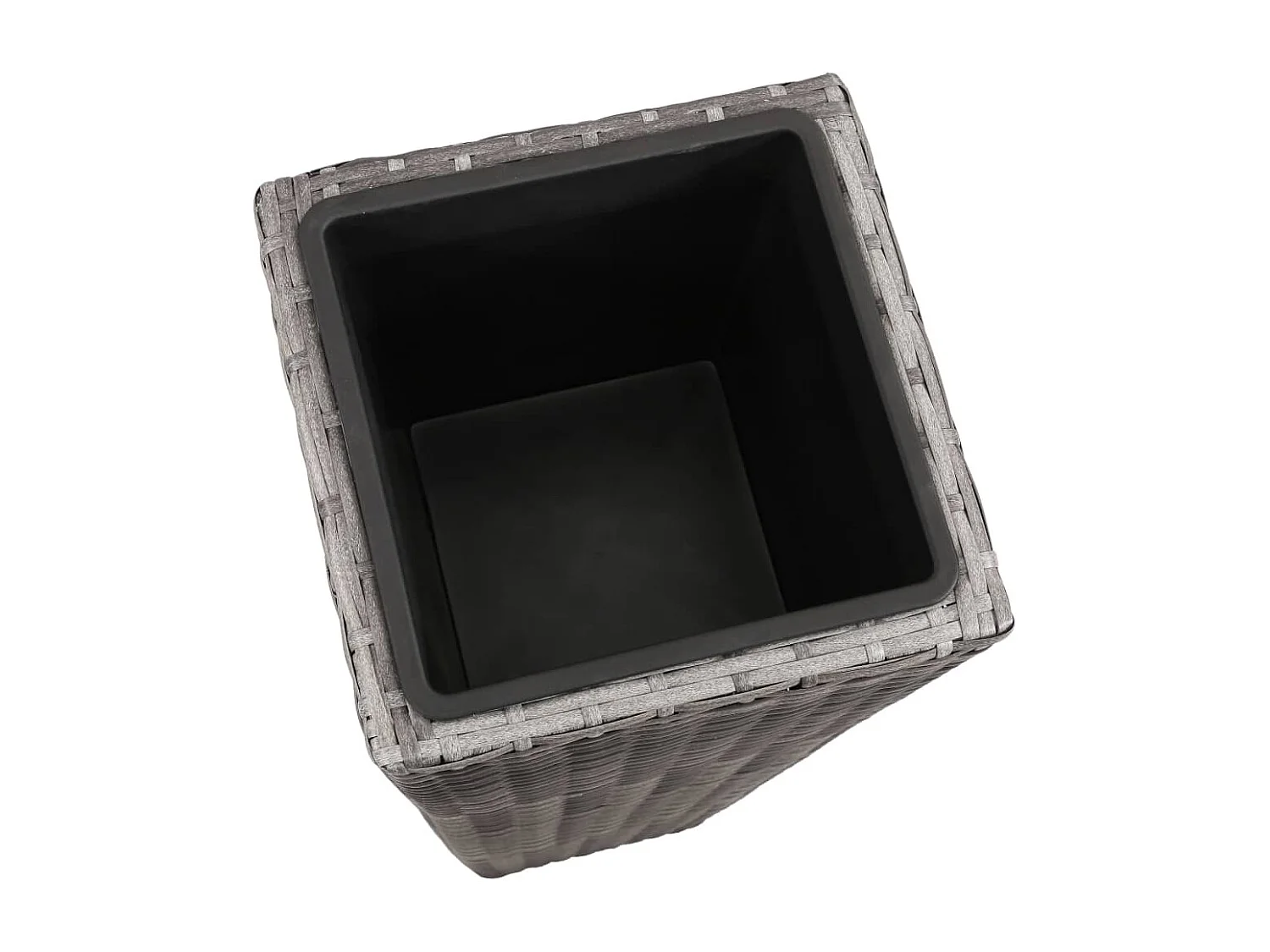 Lits surélevés de jardin 3 pcs Résine tressée Gris