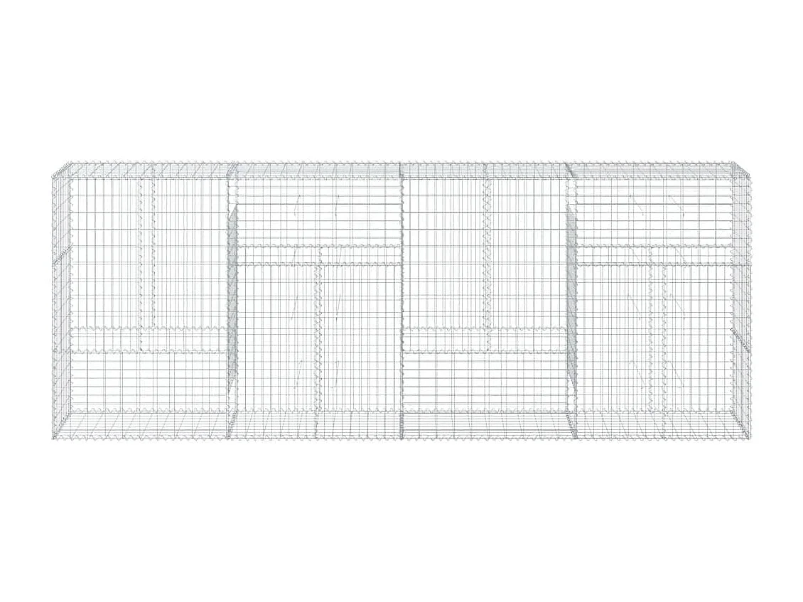 Cesto gabião com cobertura 400x50x150 cm ferro galvanizado