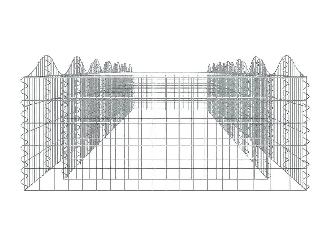 Canteiro elevado gabião arqueado 600x100x50cm ferro galvanizado