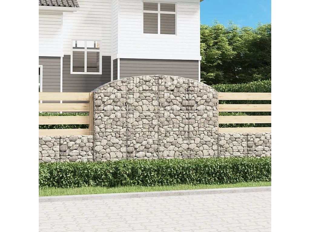 Panier de gabions arqué 200x30x140/160 cm Fer galvanisé