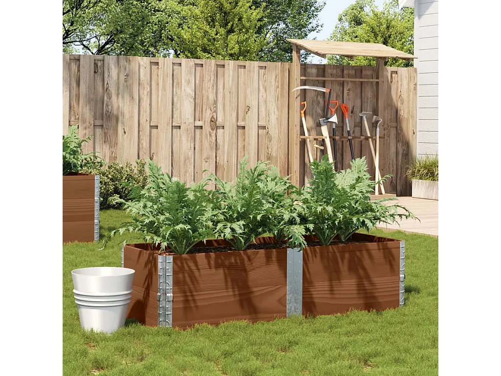 Pflanzkasten Braun 150x50 cm Massivholz Kiefer
