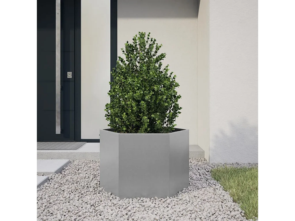 Jardinière hexagone 69x60x45 cm acier galvanisé